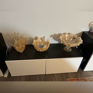 Vintage Vase Bowl IN Murano Glass Submerged Decorative